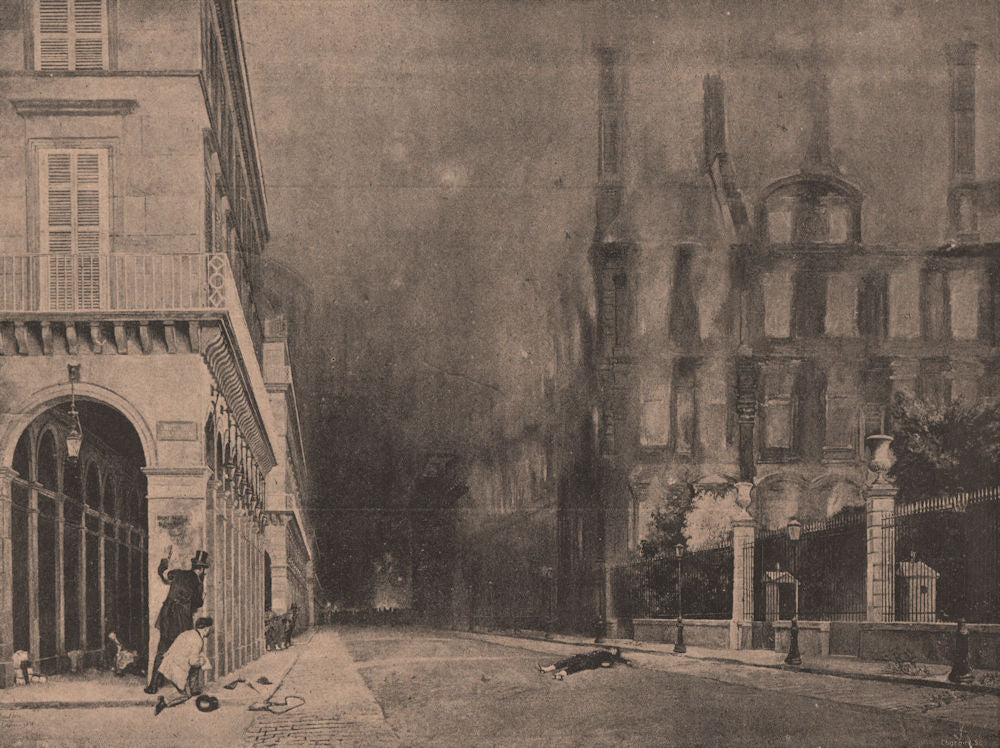 PARIS COMMUNE 1871. Rue de Rivoli, matinée du 24 Mai. Léon y Escosura c1873